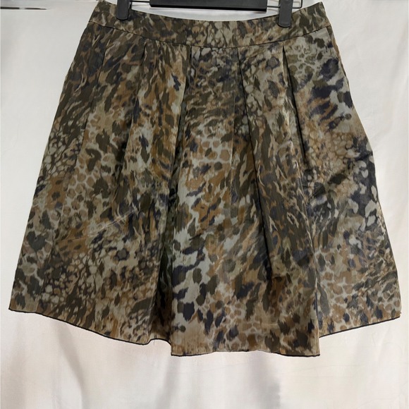 Pink Tartan Dresses & Skirts - Pink Tartan Animal Print Pleated Mini Skirt Green Tan Size 4 Made in Canada